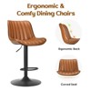 PAGED Swivel Adjustable Bar Stools PU Leather Counter Height Bar Chairs with Metal Frame for Kitchen Island, Set of 2, Brown - 2 of 4
