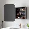 Dovelina Iron Frame Arched Wall Mirror Cabinet Multifunctional Wall-Mounted Mirrored Cabinet with Magnetic Doors - image 4 of 4