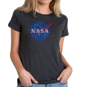 LA Pop Art Women's Premium Blend Word Art T-shirt - NASA's Most Notable Missions - 1 of 4