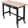 Okak 48/60IN Wide Office Desk with Adjustable Height, Standing Desk with Metal Wheels, Computer Desk for Living Room, Workshop, Office - 3 of 4