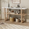 PAGED 54 inch Console Table,Retro Entryway Table with Marble-Effect Top and Open Shelf for Living Room,Hallway - 2 of 4