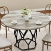 Round Dining Table for 4-6 People, 47 Inch Farmhouse Kitchen Table, Modern Circle Dinner Table with Sturdy Base, Industrial Wood Table for Kitchen - 3 of 4