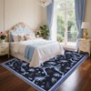 Floral Rugs for Living Room Bedroom Washable Bow Pattern Area Rug Non Slip Low Pile Indoor Home Decor Carpet - 4 of 4