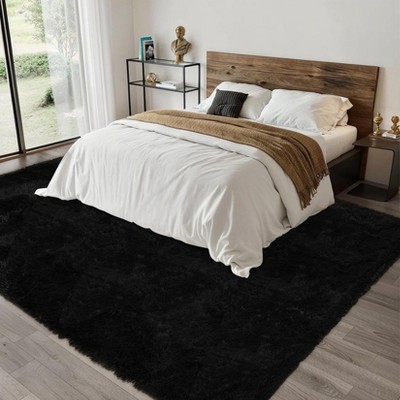 Luxury Modern Plush Fluffy Velvet Rug 5 x 8 ft, Faux Wool Rugs with  Non-Slip & Washable,for Bedroom Living Room Nursery