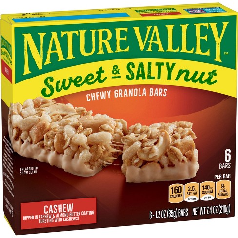 Nature Valley Sweet Salty Nut Cashews Granola Bars 6ct Target