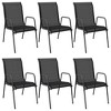 vidaXL Garden Chair Set of Black and anthracite Steel, Textilene Large - 2 of 4