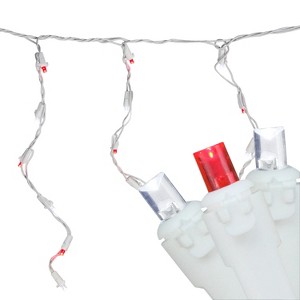 Northlight LED Wide Angle Icicle Christmas Lights - Red and Pure White - 5.5' White Wire - 100ct - 1 of 4