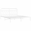 vidaXL Metal Bed Frame without Mattress with Headboard White 76"x79.9" - 3 of 4