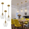 POWLIG 9" Adjustable Pendant Light Set of 3 - Modern Glass Shade Chandelier for Kitchen Island, Dining Room or Entryway - 2 of 4