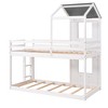 PAGED Wooden Housebed Bunk Bed Loft Bed, Twin over Twin Bed Frame with Window, Shelves, Ladder and Guardrail for Kids, Teens - 4 of 4