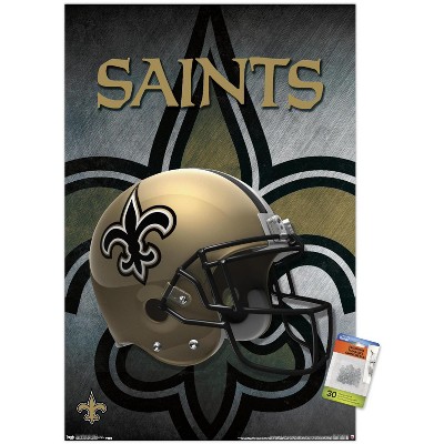 Trends International NFL New Orleans Saints - Neon Helmet 23 Unframed Wall  Poster Print Clear Push Pins Bundle 22.375 x 34