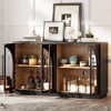 PAGED Retro Arched Glass Door Buffet Cabinet, 4-Door Sideboard Cabinet with Adjustable Shelves, Storage Cabinet for Kitchen, Dining Room, Living Room - 2 of 4