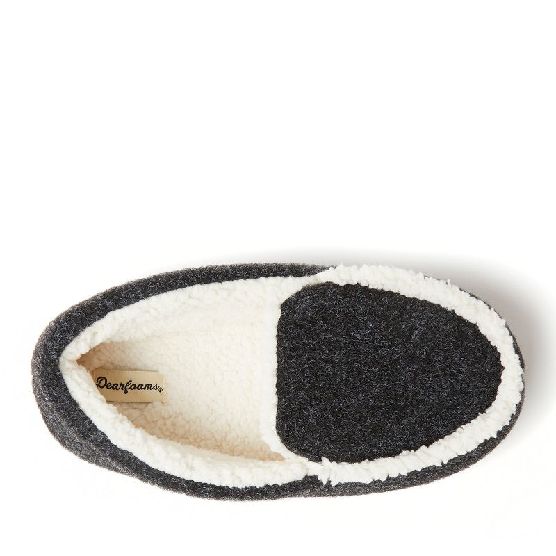 Dearfoams Kid's Unisex Hunter Felted Microwool and Plaid Moccasin House Shoe Slipper, 4 of 6