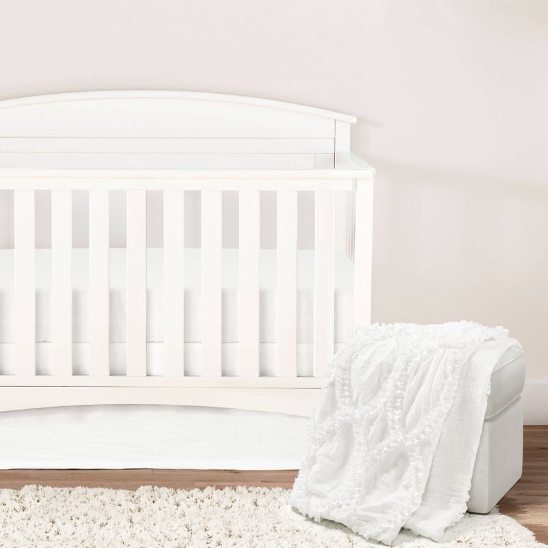 Lush D&#233;cor Crib Bedding Set Avon Embellished Soft Baby/Toddler - White - 3pc, 1 of 8