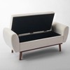 Hyleory Linen Upholstered Storage Bench with Solid Wood Legs for Bedroom Living Room or Entryway - 2 of 4