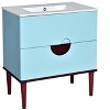 YOOCOZZ 30'' Freestanding Bathroom Vanity Cabinet with Ceramic Sink and 2 Drawers-Blue - 4 of 4