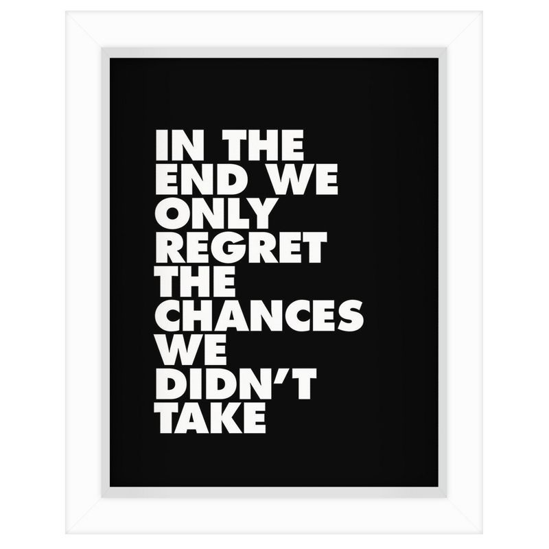 Americanflat Motivational Minimalist In The End We Only Regret The Chances We Didnt Take' By Motivated Type Shadow Box Framed Wall Art Home Decor, 1 of 10