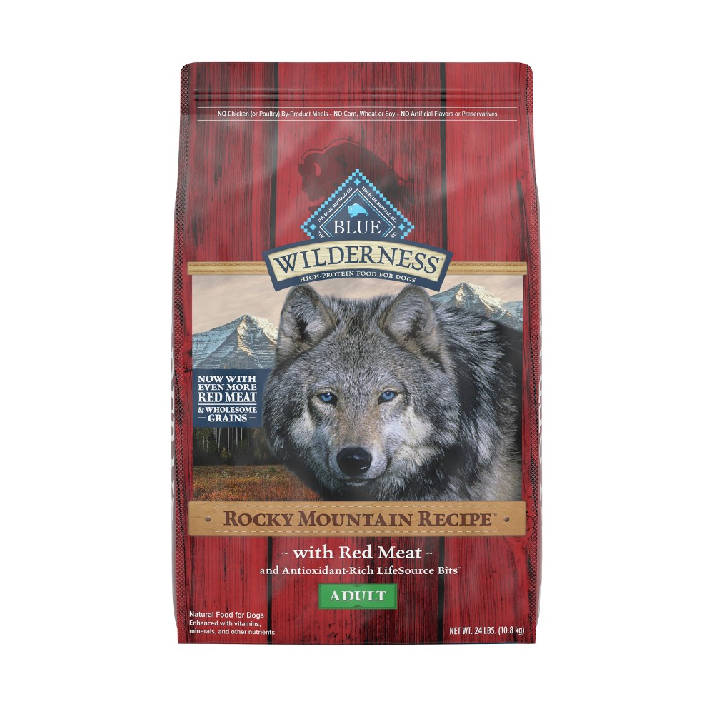 Blue Buffalo Wilderness Adult Dry Dog Food with Red Meat Flavored - 24lbs