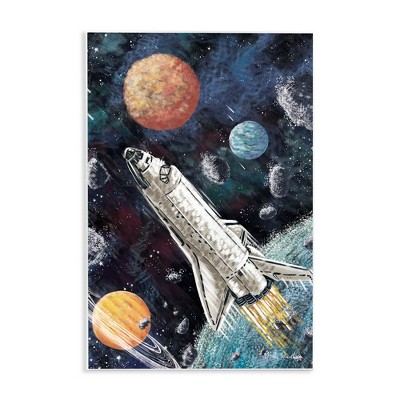 Stupell Industries Spaceship in Outer Space Wall Plaque Art