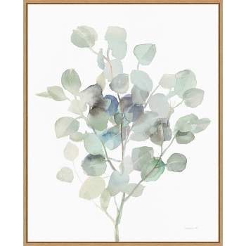 23" x 28" Eucalyptus III Cool by Danhui Nai Framed Canvas Wall Art Print - Amanti Art