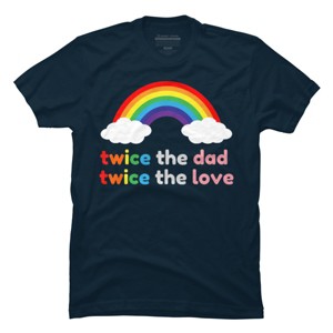 Adult Design By Humans Rainbow Twice The Dad & Love By T-Shirt - 1 of 2