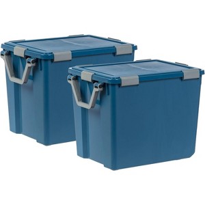 IRIS USA WEATHERPRO Airtight Plastic Storage Bin with Seal Lid, Secure Latching Buckles and 2 Rear Wheels - 1 of 4