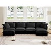 GDFStudio Bucyrus Modern 156.6"W Modular Deep Seat Sectional Sofa with Removable Covers - 2 of 4