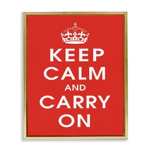 Stupell Industries Keep Calm And Carry On Red Phrase, 21" x 17" - 1 of 4