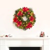 24 Inch Pre-Lit Christmas Wreath with Lights, Timer - Battery Operated - Christmas Decorations Front Door Lighted Wreath for Indoor Wall Window - 3 of 4