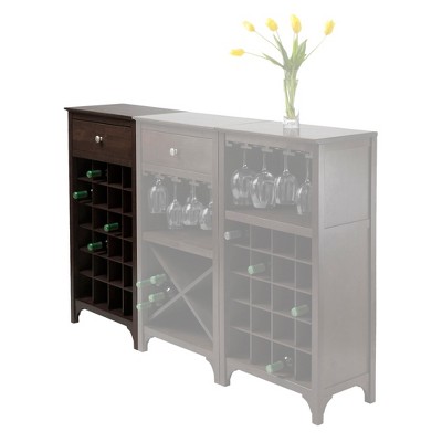 Espresso 24-Bottle Wine Cabinet with Drawer