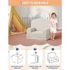 Kids Couch, 2-in-1 Convertible Toddler Sofa Chair, Fold Out Lounger Bed, Soft Teddy Fleece for Playroom, Nursery, Birthday Gift - 4 of 4