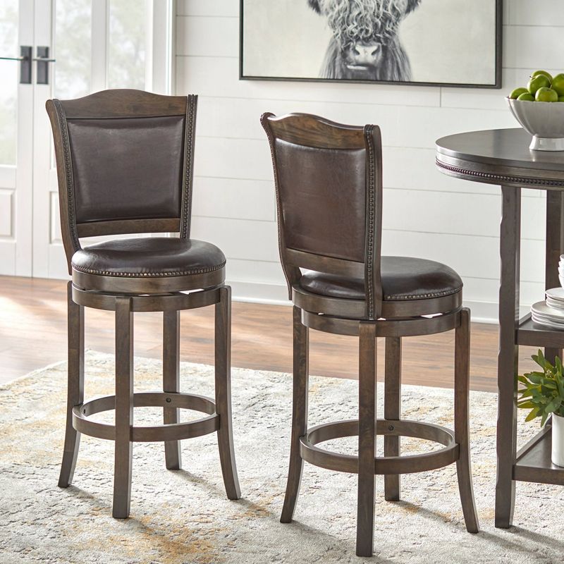 42&#34; 5pc Adam Round Pub Dining Set Brown - Buylateral, 5 of 6
