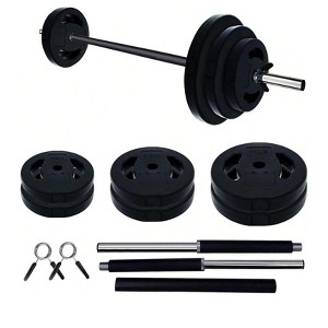 Green+Orange+Blue 40 Lbs Barbell Weight Set Adjustable Free-Weights Strength-Training Equipment For Home & Gym Use  Adjustable Barbell Weight Set Wi - 1 of 4