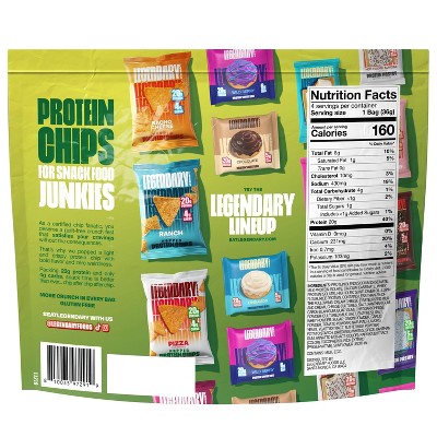 Legendary Foods Gluten Free and Keto Friendly Popped Protein Chips - Jalapeno Cheddar - 5.1oz/4ct