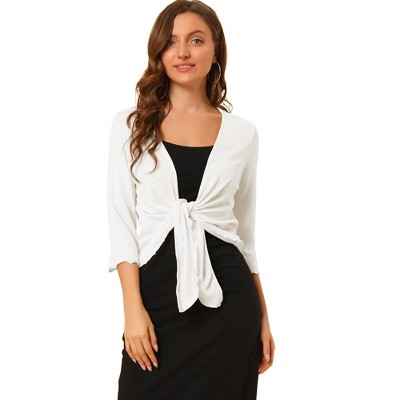 Tie front outlet sweater shrug