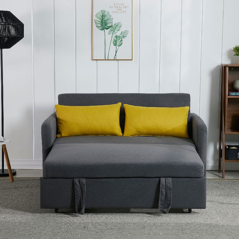 55.5" Pull Out Sleeper Sofa with USB Charge-ModernLuxe, 1 of 12