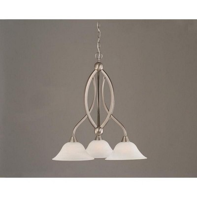 Toltec Lighting Bow 3 - Light Chandelier in  Brushed Nickel