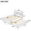 Trundle Bed with Built-in Bookcase Headboard,Wooden Platform Bed with Storage Shelves for Kids Teens,Guest Room-Baofuwish - 4 of 4