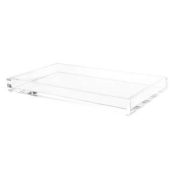 Hastings Home Decorative Acrylic Catchall Tray for Bedroom, Bathroom, and Office Storage - Clear