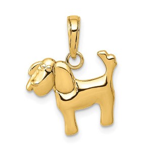 Black Bow Jewelry 14k Yellow Gold Polished Whimsical Dog Pendant - 1 of 3