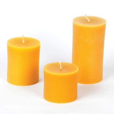 The Bee Man Candle Company 100% Beeswax Pillar Candle, Long Burn Time, Honey Scent, Smokeless Dripless No Paraffin or Chemical Fillers