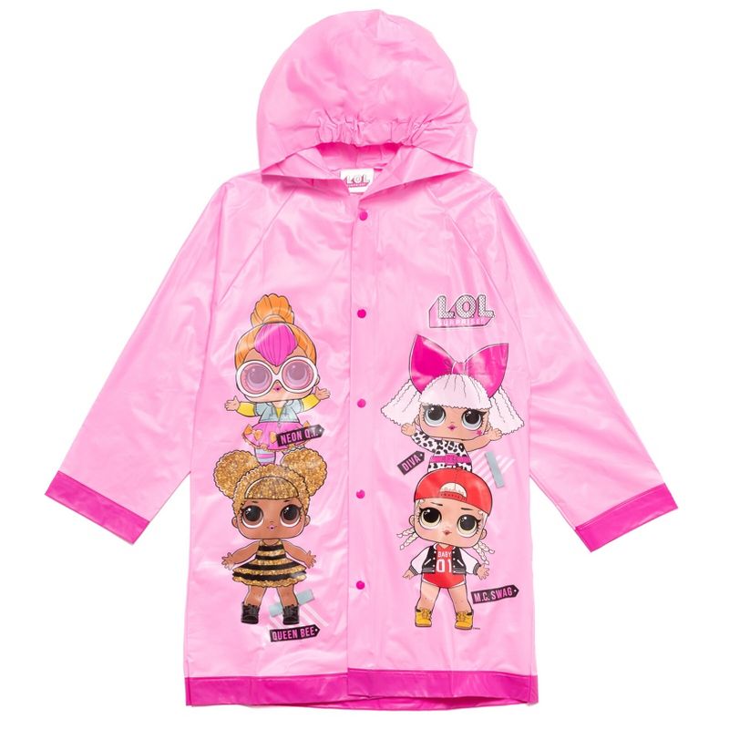 L.O.L. Surprise! Diva Neon Q.T. M.C. Swag Girls Button Down Waterproof Rain Jacket Little Kid to Big Kid, 3 of 8