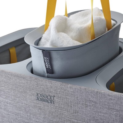 Gray 90L Laundry Separation Basket with Lid for Kids