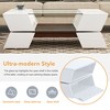 Okak Geometric Glass-Top Coffee Table, Modernist 2-Tier Storage with Open Shelves & Cabinets, 6mm Tempered Glass & Frost for Luxe Living Room - 4 of 4