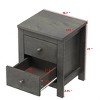 NicBex Set of 2 Nightstand with 2 Drawers,18.1 inch  Side Table with Retro Design and Storage Space,Bedside Table for Bedroom,Living Room,Gray/Brown - 3 of 4