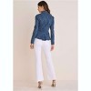 VENUS Womens Lace Print Denim Blazer - 3 of 4