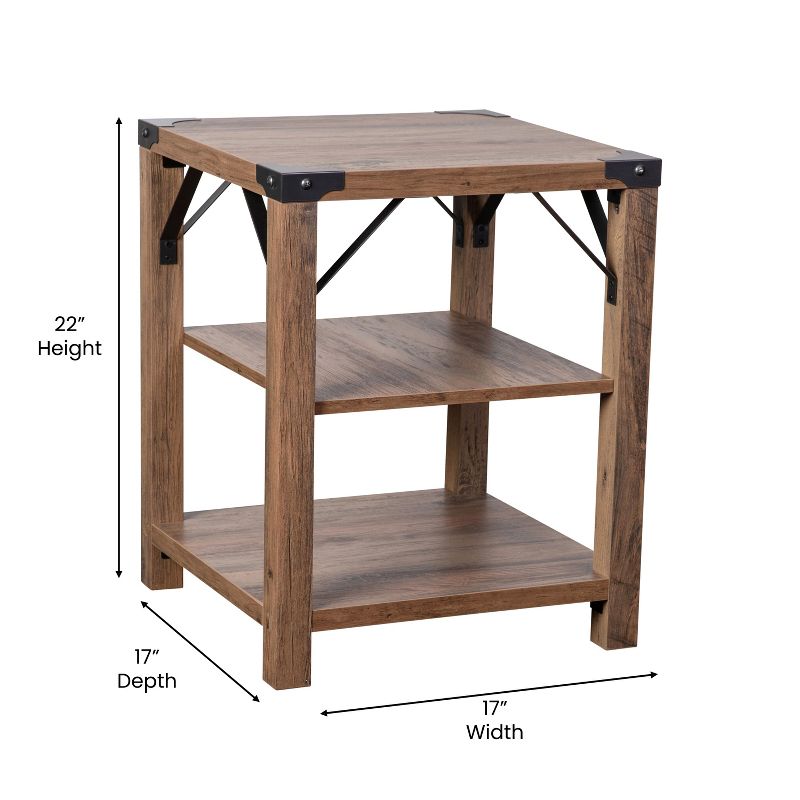 Emma and Oliver Engineered Wood Modern Farmhouse Two Tiered End Table with Metal Accents, 5 of 8