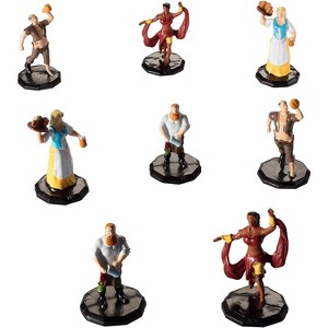 Monster Townsfolk Mini Fantasy Figures- 8pc Hand-Painted Pub Workers Non Player Character NPC Miniatures- 1" Hex-Sized Compatible w RPG Tabletop Games - 1 of 4