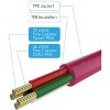 Fosmon Micro USB Cable, (6FT - Hot Pink) Ultra Durable (TPE Jacket & Housing) Sync Charge Cable - 3 of 4