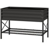 Outsunny Galvanized Raised Garden Bed, Metal Planter Box with Legs, Storage Shelf and Bed Liner - image 4 of 4